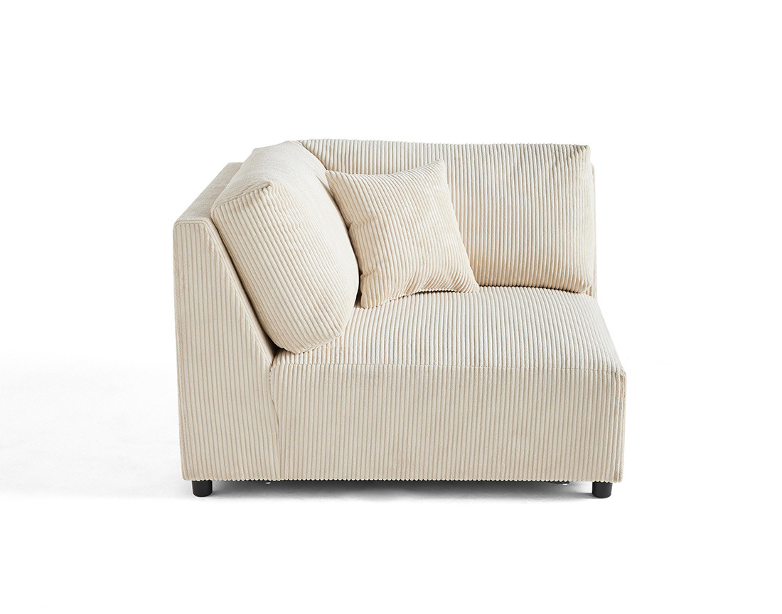 Module d'assise d'angle réversible en velours côtelé Garance