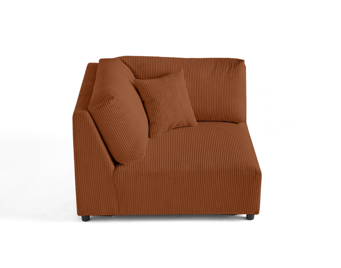 Module d'assise d'angle réversible en velours côtelé Garance