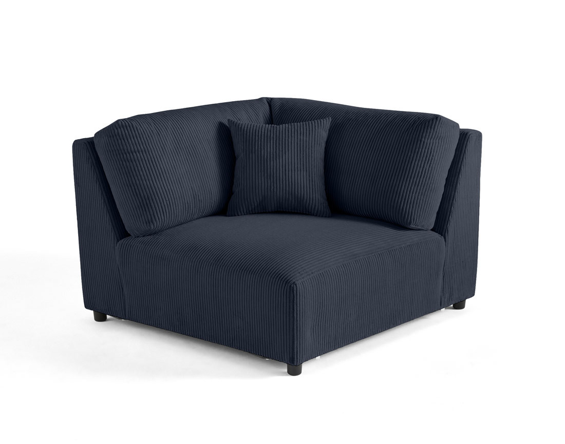 Module d'assise d'angle réversible en velours côtelé Garance