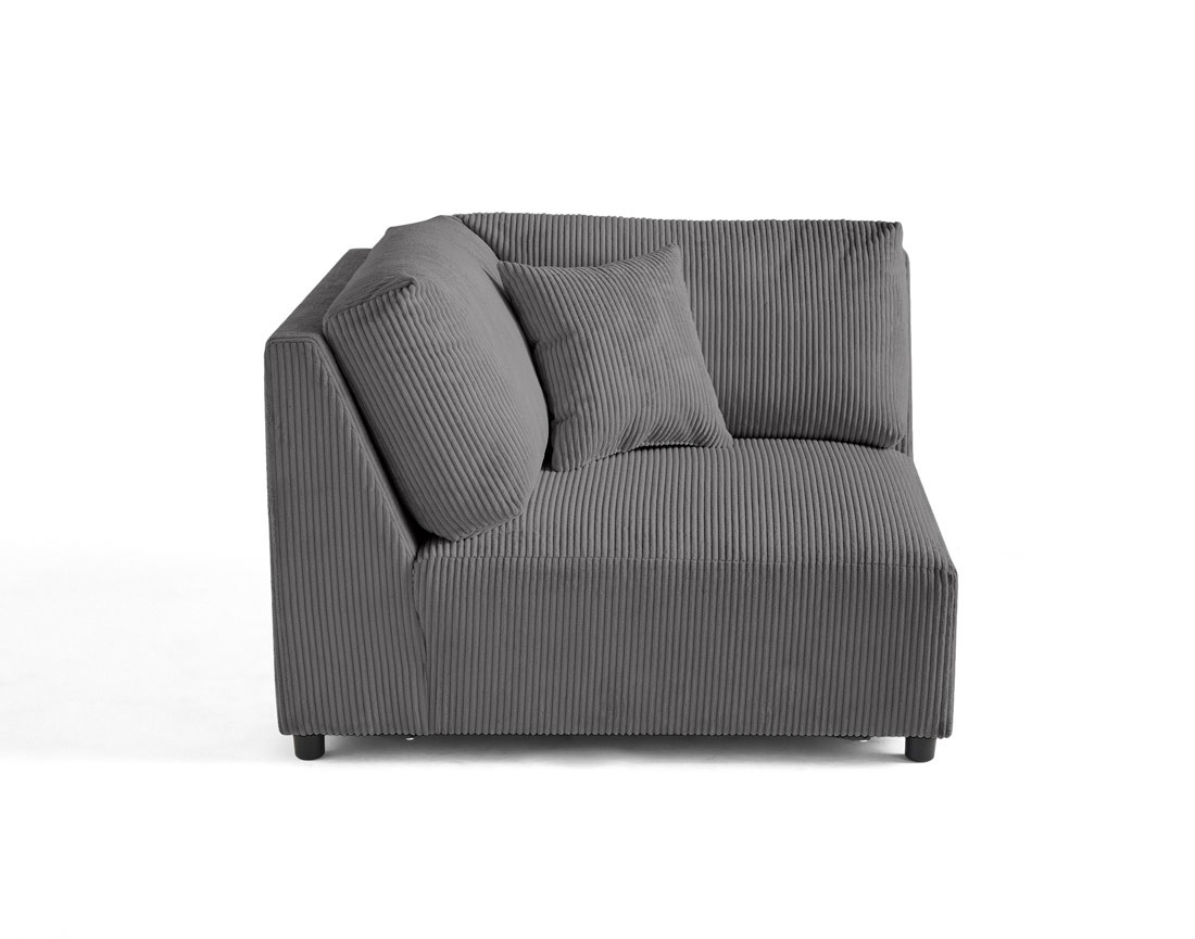 Module d'assise d'angle réversible en velours côtelé Garance