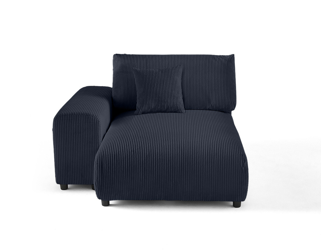 Module d'assise méridienne gauche en velours côtelé Garance