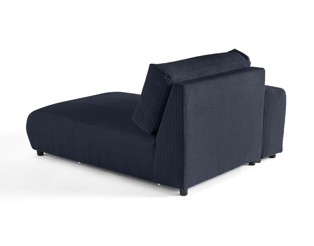 Module d'assise méridienne gauche en velours côtelé Garance