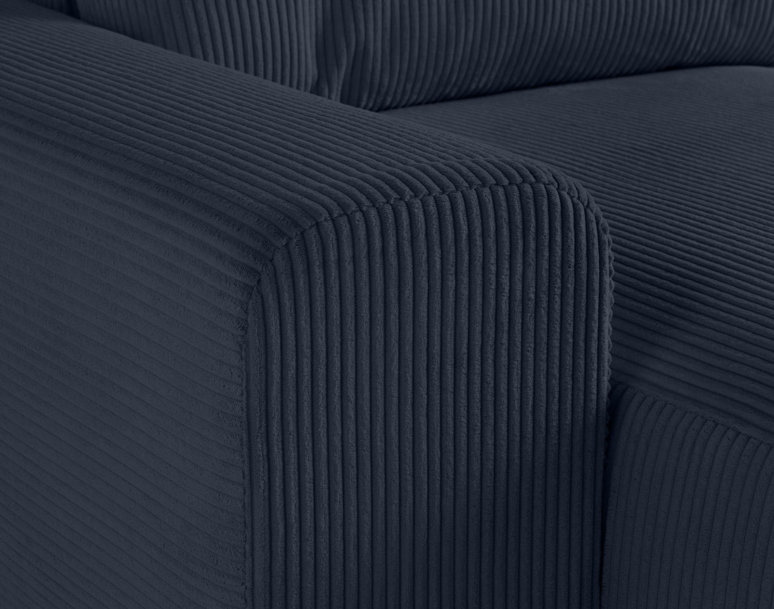 Module d'assise méridienne gauche en velours côtelé Garance