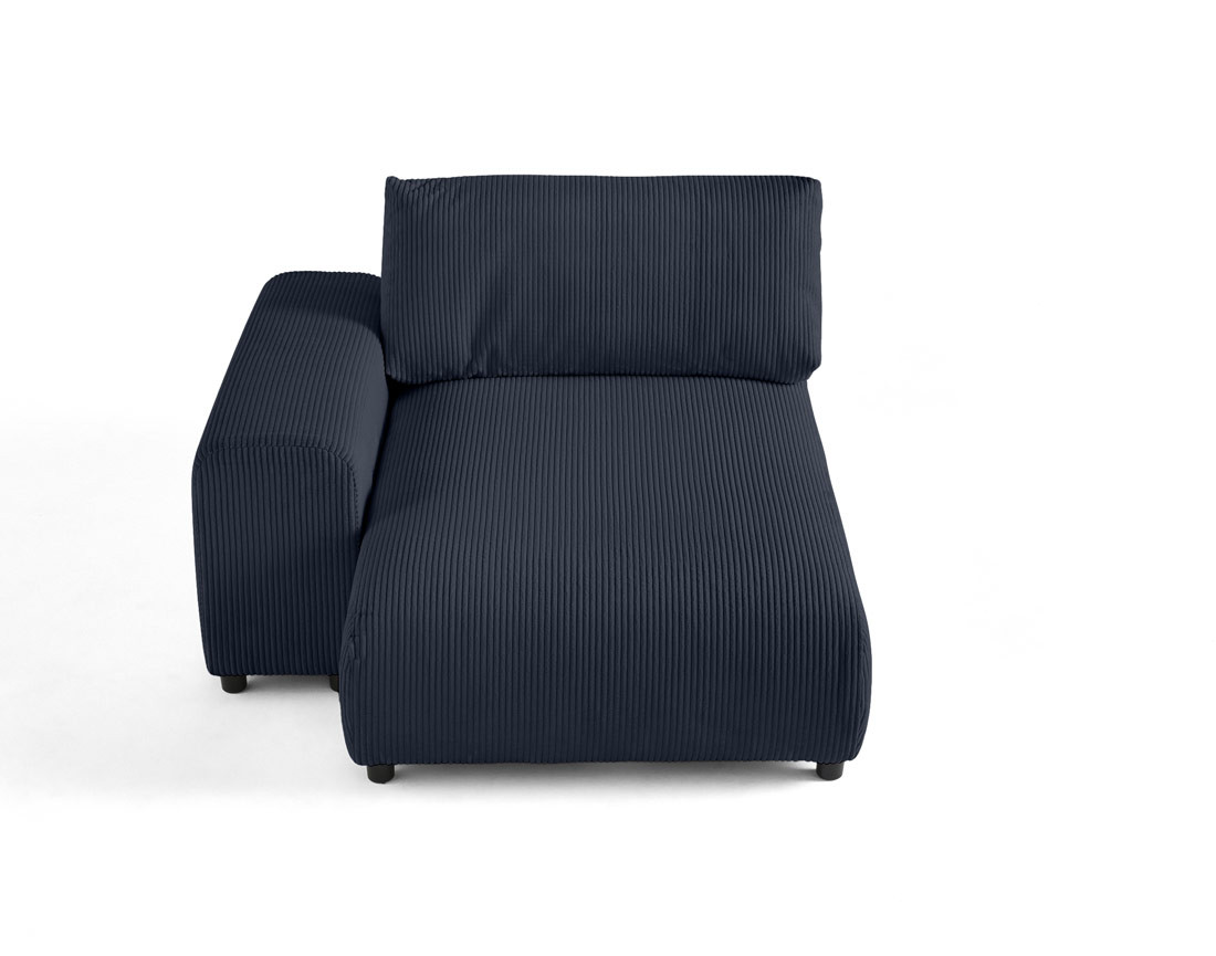 Module d'assise méridienne gauche en velours côtelé Garance