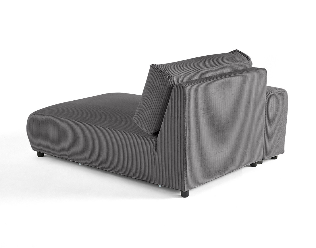 Module d'assise méridienne gauche en velours côtelé Garance