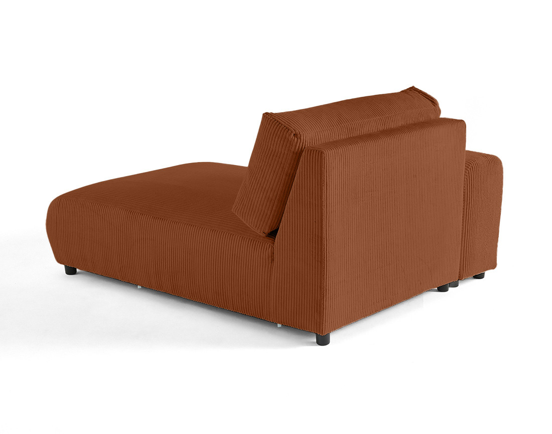 Module d'assise méridienne gauche en velours côtelé Garance