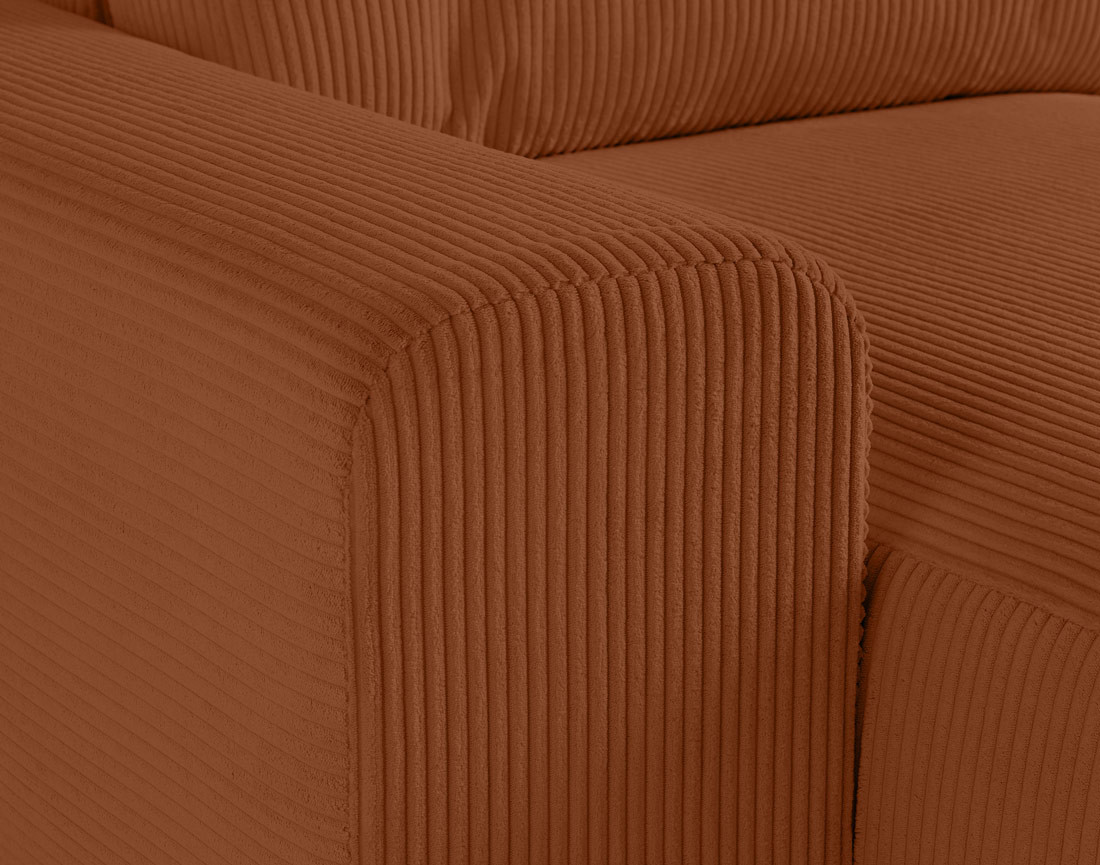 Module d'assise méridienne gauche en velours côtelé Garance