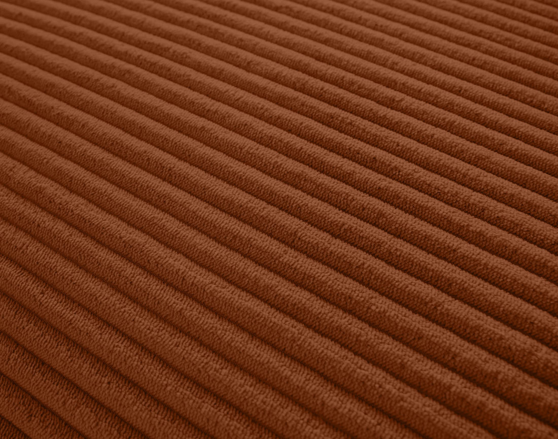 Module d'assise méridienne gauche en velours côtelé Garance