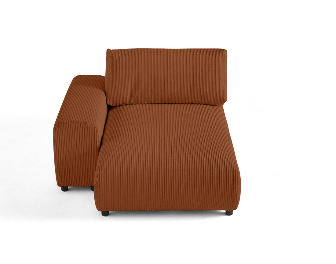Module d'assise méridienne gauche en velours côtelé Garance