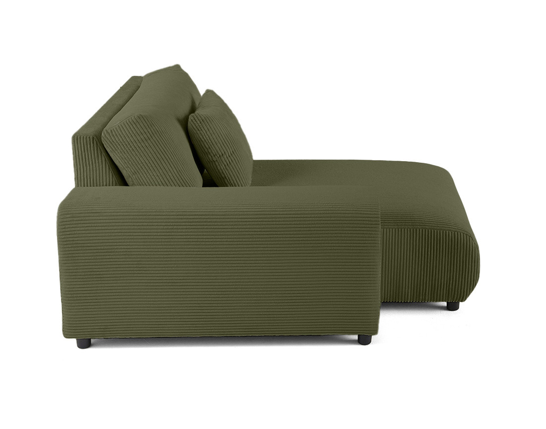 Module d'assise méridienne gauche en velours côtelé Garance