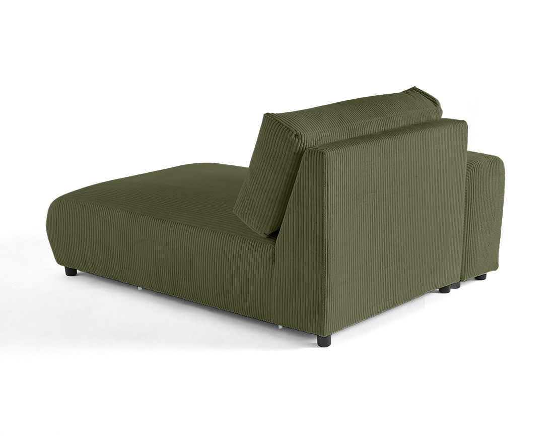 Module d'assise méridienne gauche en velours côtelé Garance