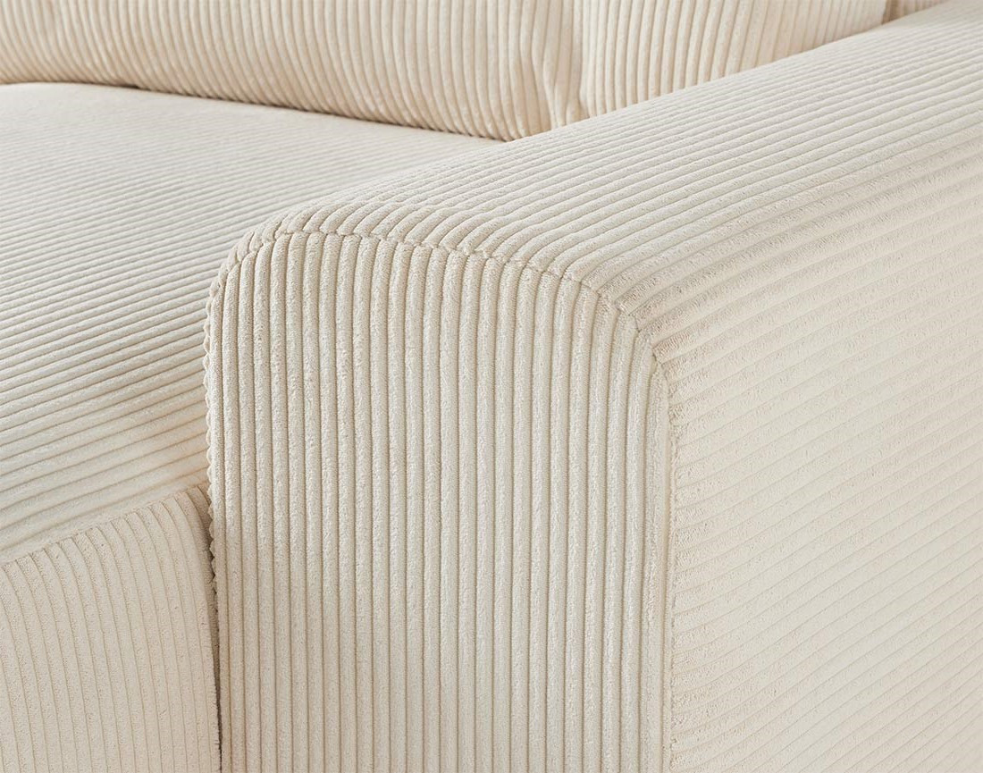 Module d'assise méridienne droit en velours côtelé Garance Module d'assise méridienne droit en velours côtelé Garance