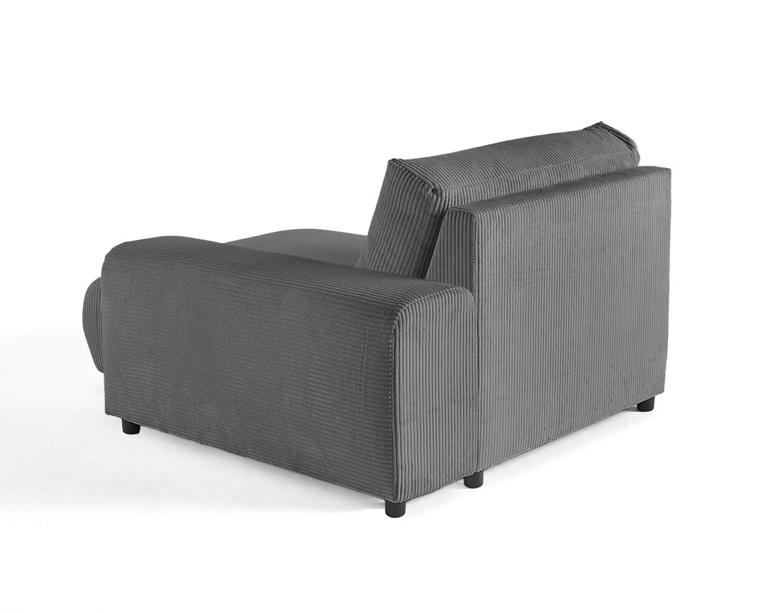 Module d'assise méridienne droit en velours côtelé Garance