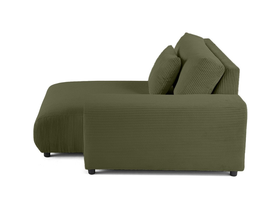 Module d'assise méridienne droit en velours côtelé Garance