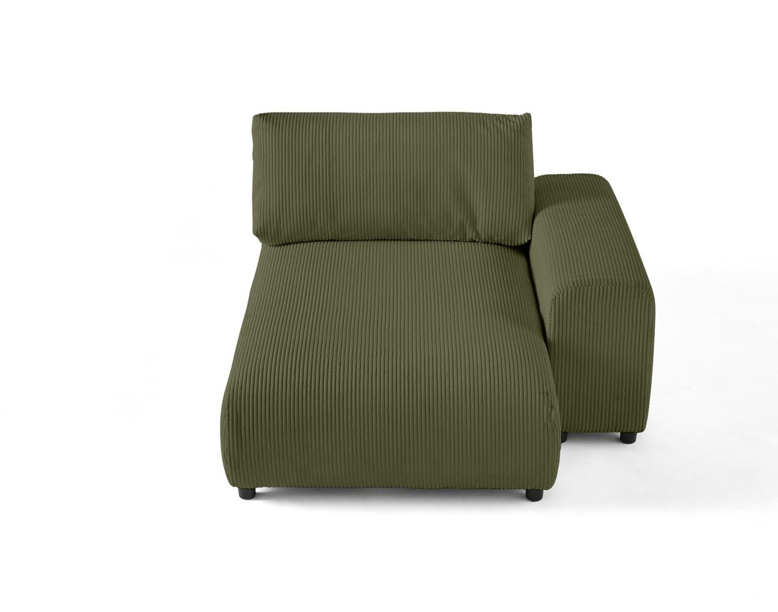 Module d'assise méridienne droit en velours côtelé Garance