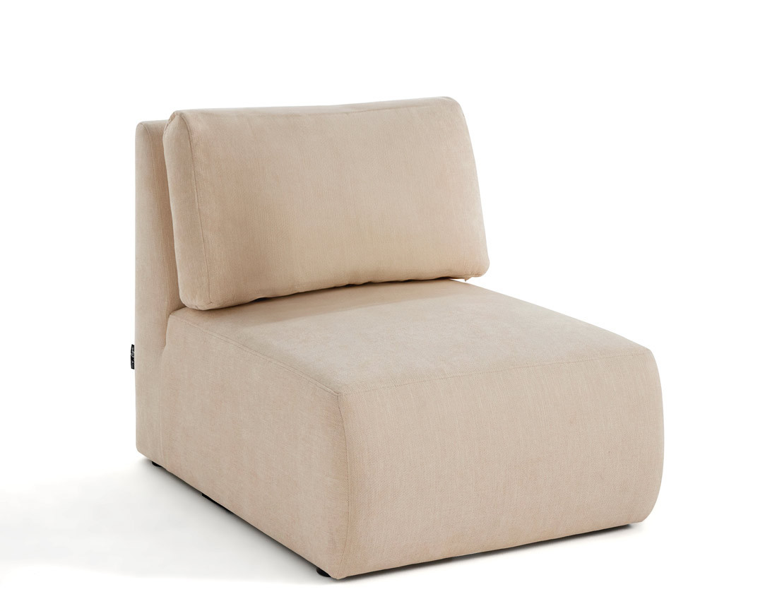 Module d'assise sans accoudoirs en tissu texturé Santorini Module d'assise sans accoudoirs en tissu texturé Santorini