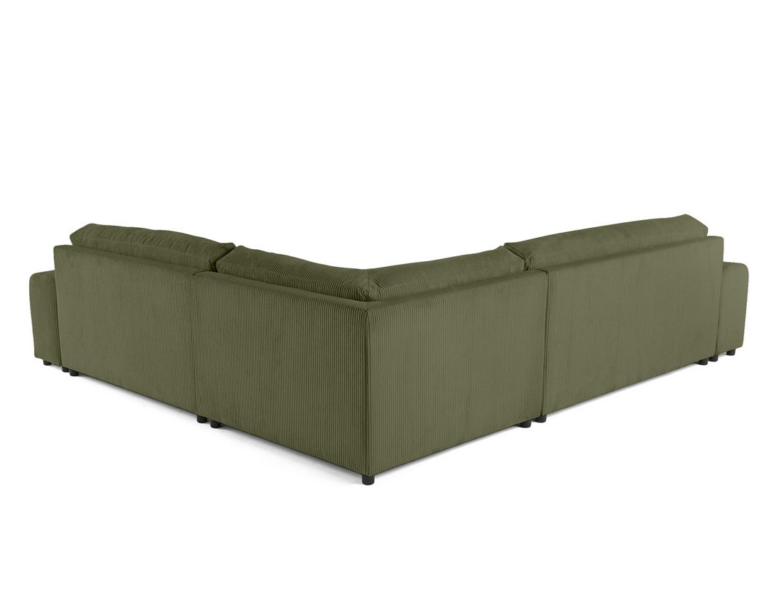 Canapé modulable d'angle droit 5 places en velours côtelé Garance