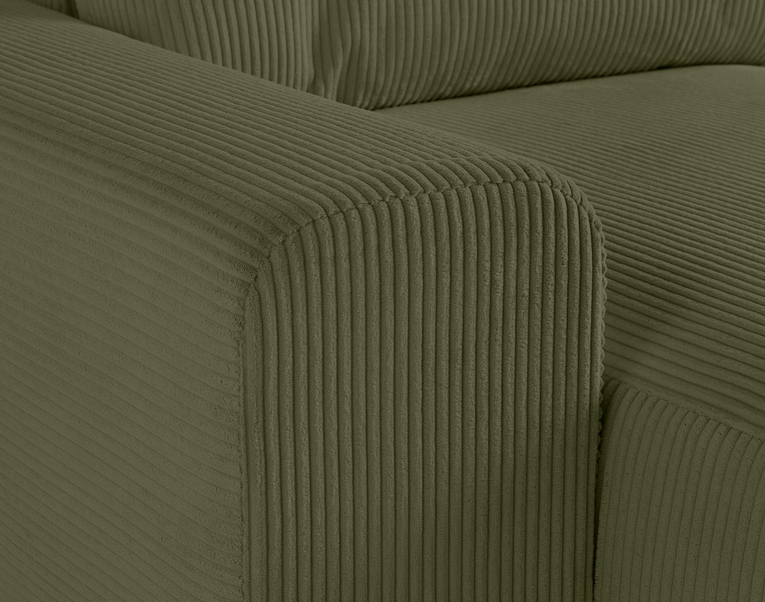 Canapé modulable d'angle gauche 5 places en velours côtelé Garance