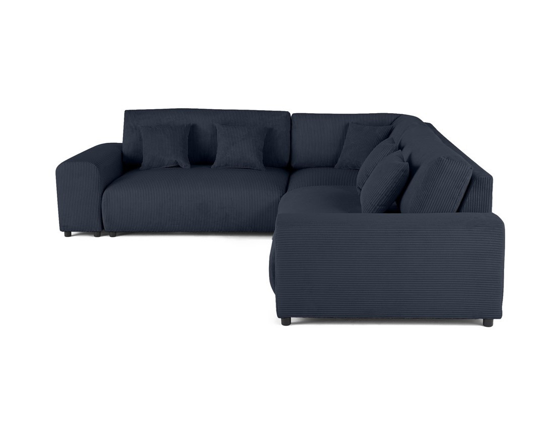 Canapé modulable d'angle gauche 5 places en velours côtelé Garance