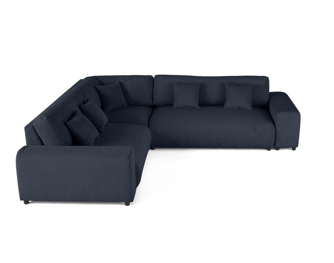 Canapé modulable d'angle gauche 5 places en velours côtelé Garance