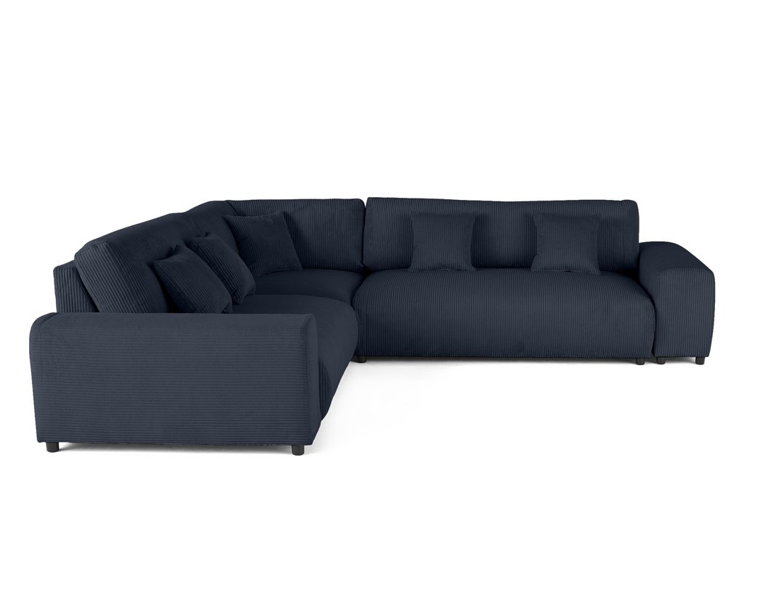 Canapé modulable d'angle gauche 5 places en velours côtelé Garance
