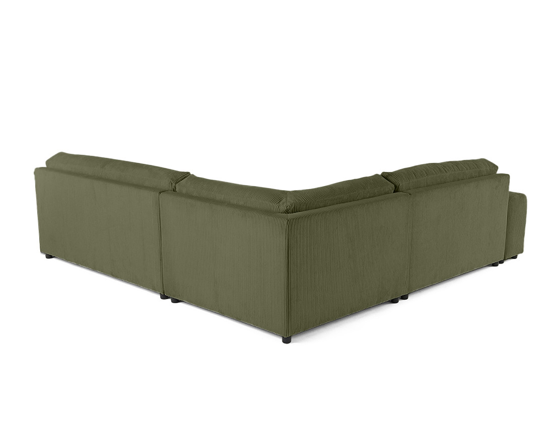 Canapé modulable d'angle droit 6 places en velours côtelé Garance