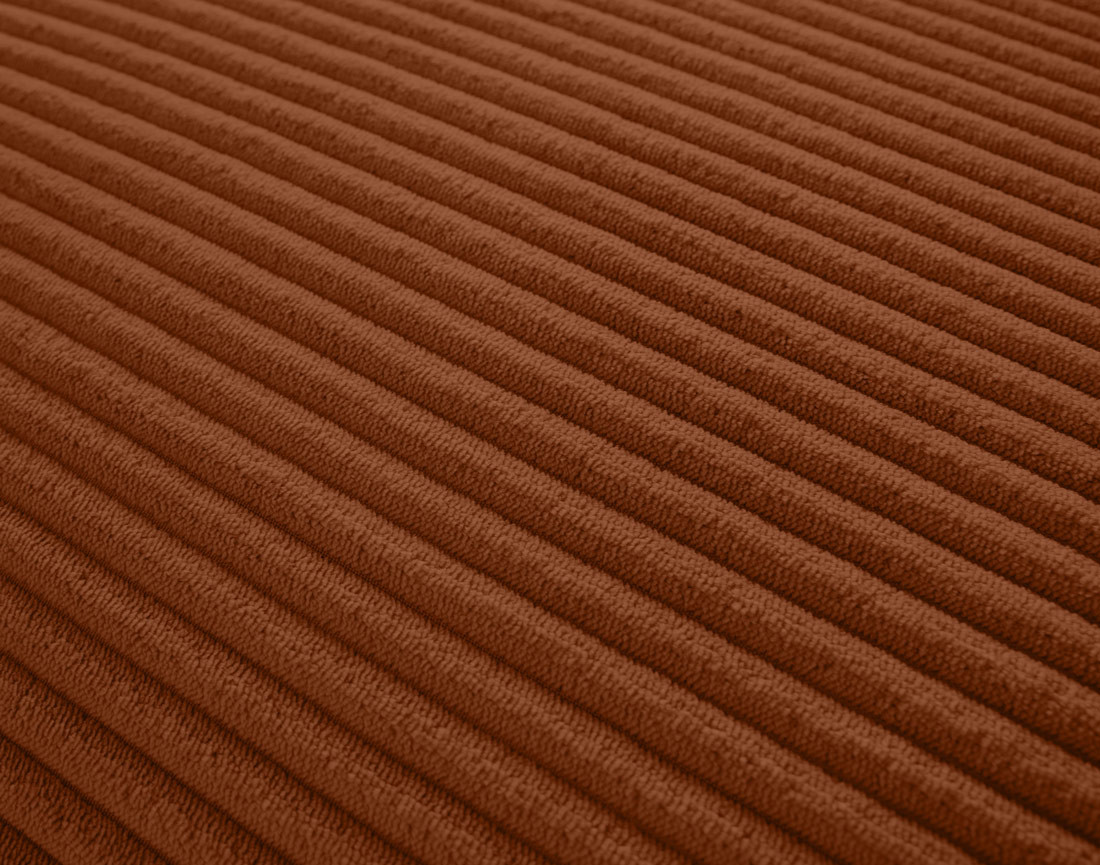 Canapé modulable d'angle droit 6 places en velours côtelé Garance