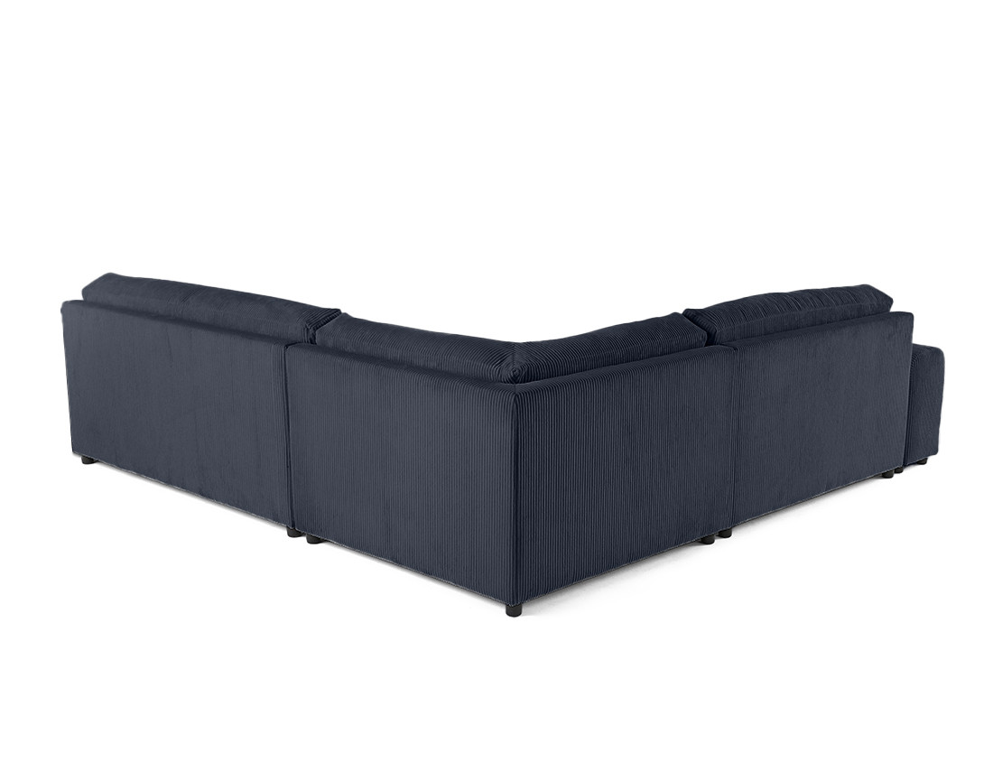 Canapé modulable d'angle droit 6 places en velours côtelé Garance