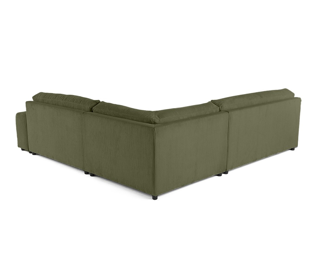 Canapé modulable d'angle gauche 6 places en velours côtelé Garance