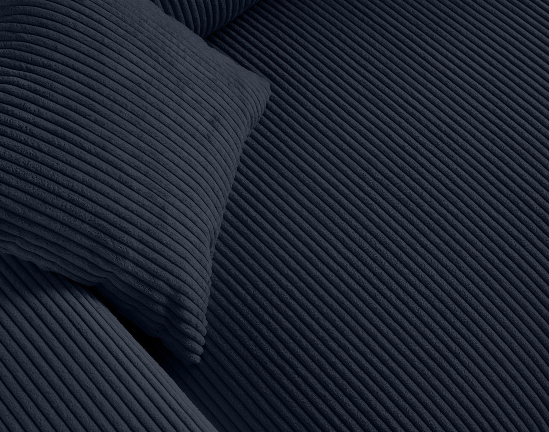 Canapé droit 2 places en velours côtelé Garance