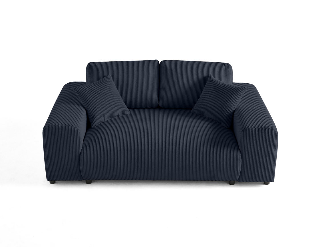 Canapé droit 2 places en velours côtelé Garance