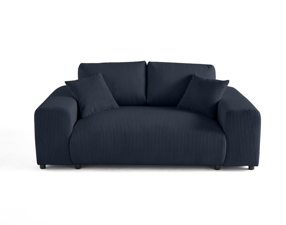 Canapé droit 2 places en velours côtelé Garance