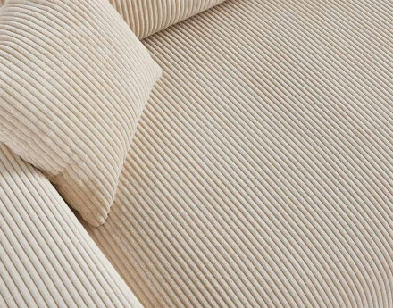 Canapé droit 3 places en velours côtelé Garance