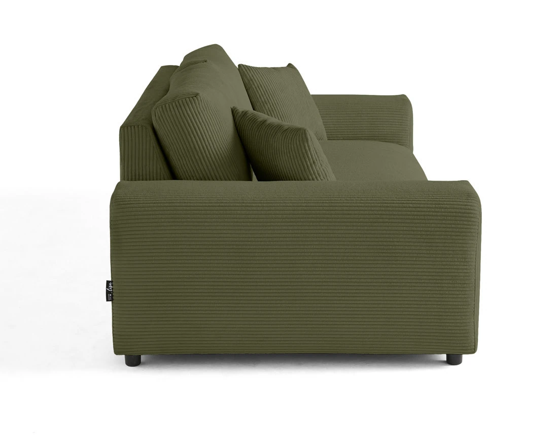 Canapé droit 3 places en velours côtelé Garance