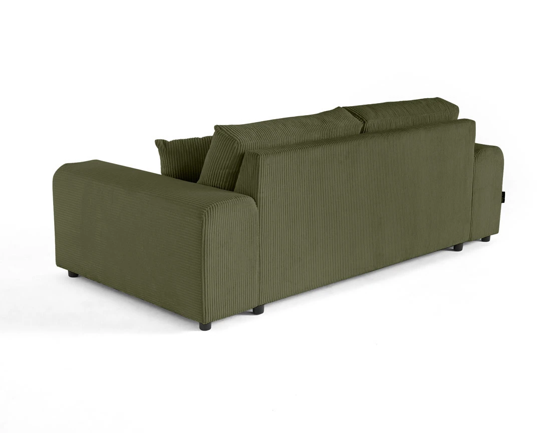 Canapé droit 3 places en velours côtelé Garance