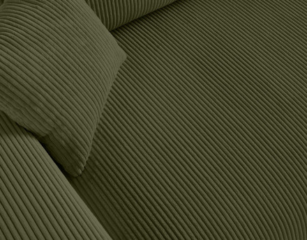 Canapé droit 3 places en velours côtelé Garance