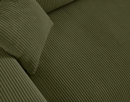 Canapé droit 3 places en velours côtelé Garance