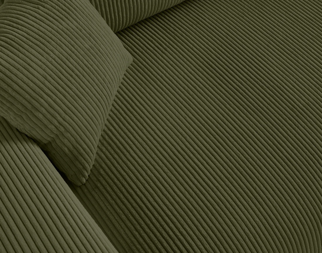 Canapé droit 3 places en velours côtelé Garance