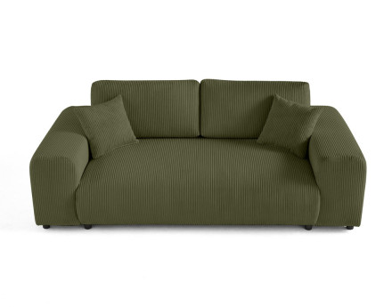 Canapé droit 3 places en velours côtelé Garance