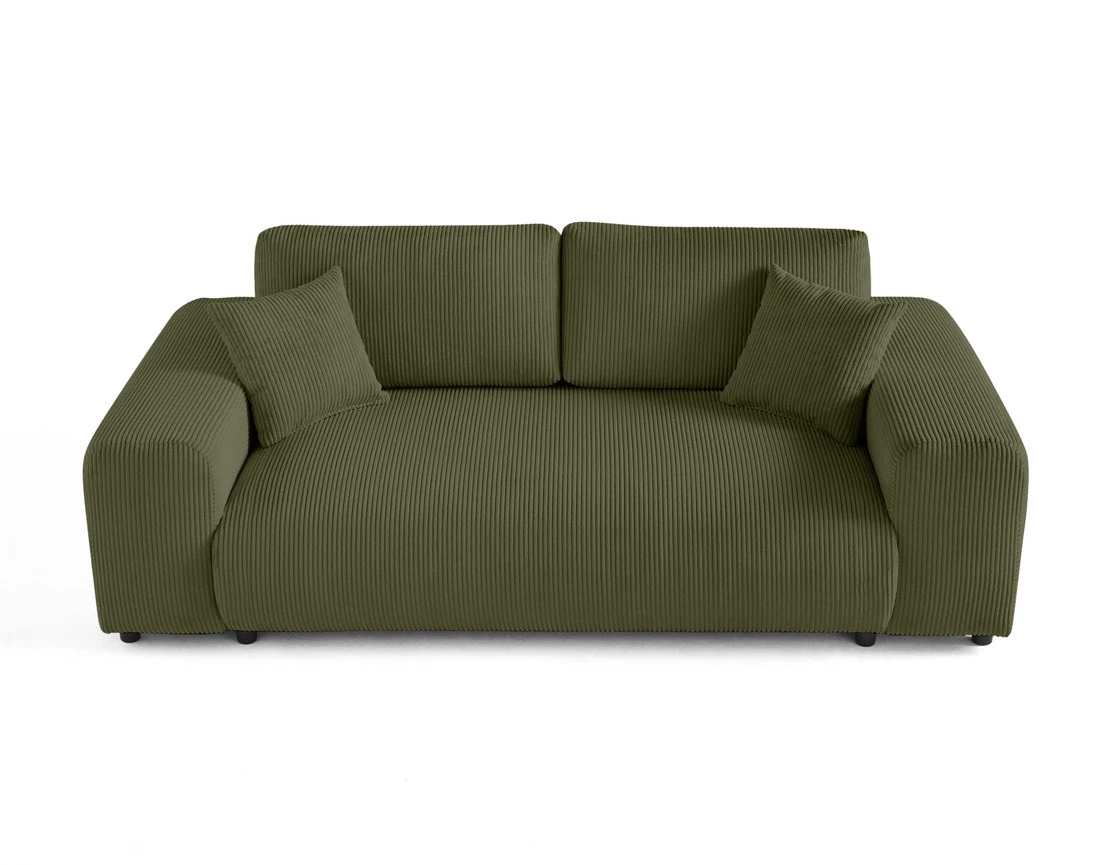 Canapé droit 3 places en velours côtelé Garance