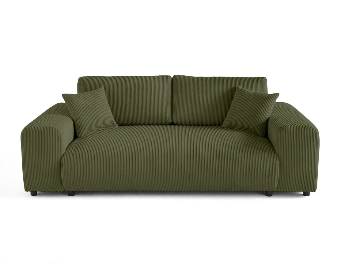 Canapé droit 3 places en velours côtelé Garance