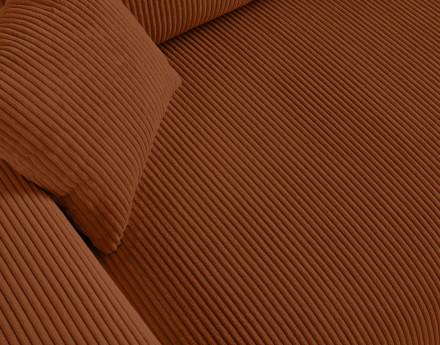 Canapé droit 3 places en velours côtelé Garance