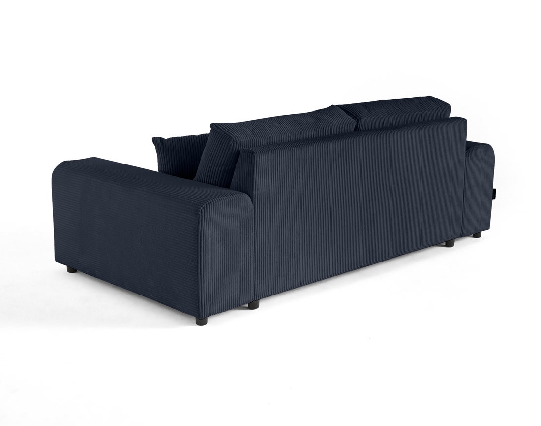 Canapé droit 3 places en velours côtelé Garance