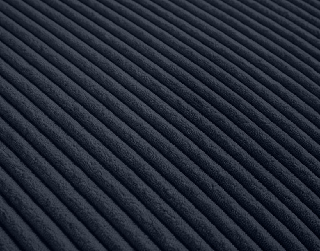 Canapé droit 3 places en velours côtelé Garance