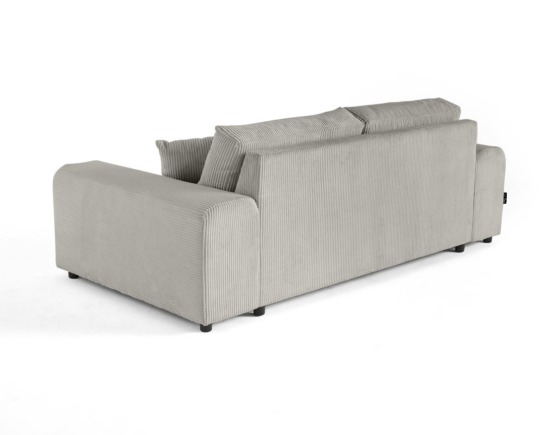 Canapé droit 3 places en velours côtelé Garance