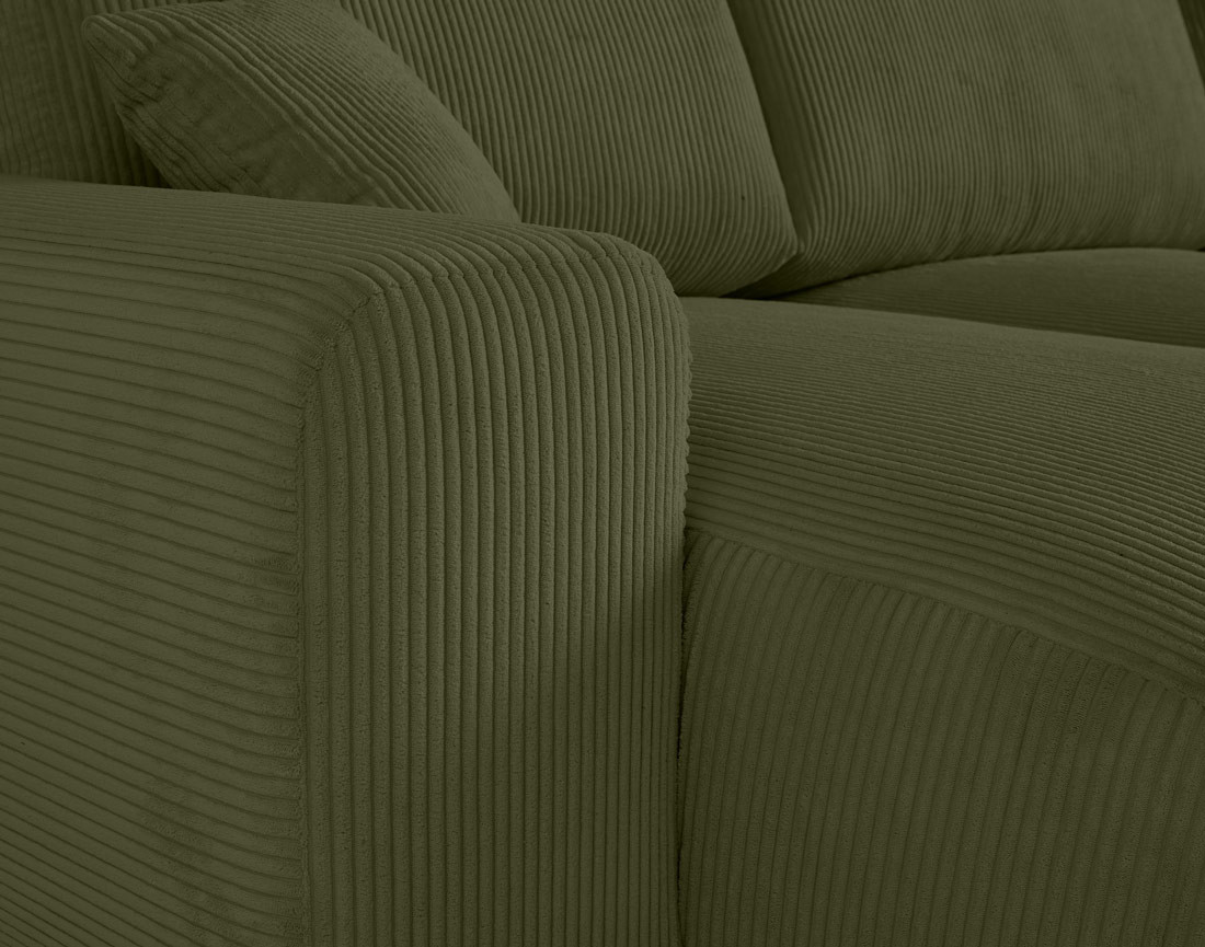 Canapé panoramique en U 7 places en velours côtelé Garance