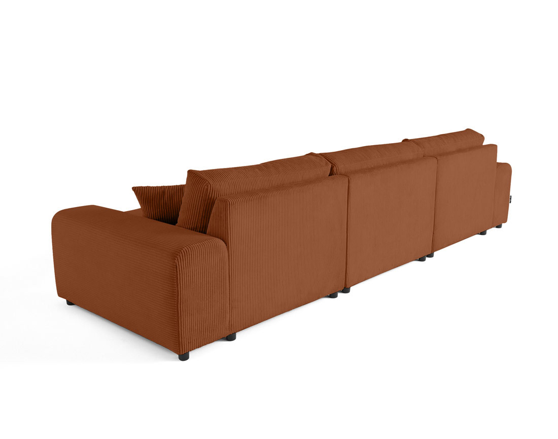Canapé panoramique en U 7 places en velours côtelé Garance