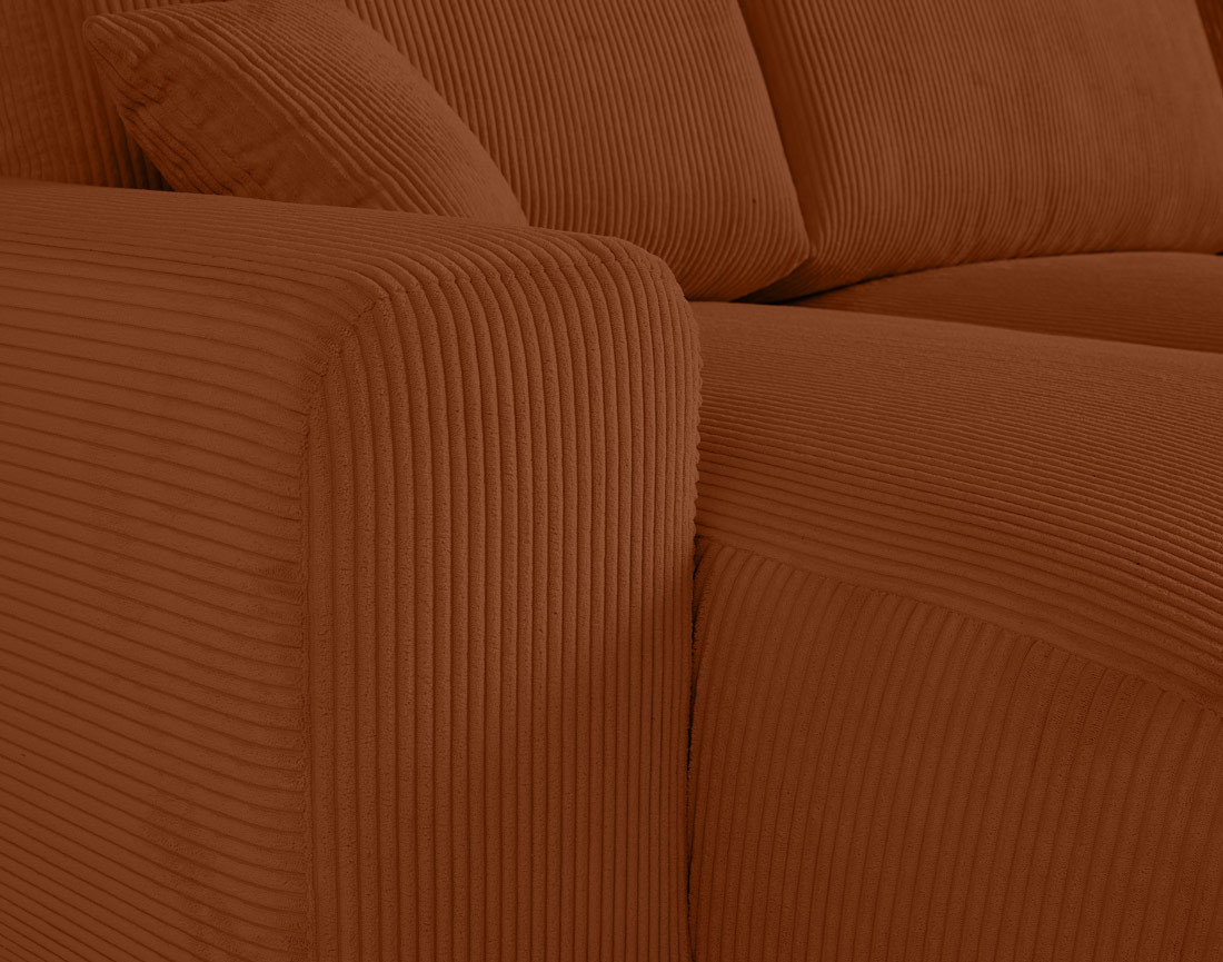 Canapé panoramique en U 7 places en velours côtelé Garance