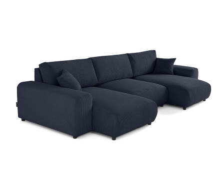 Canapé panoramique en U 7 places en velours côtelé Garance