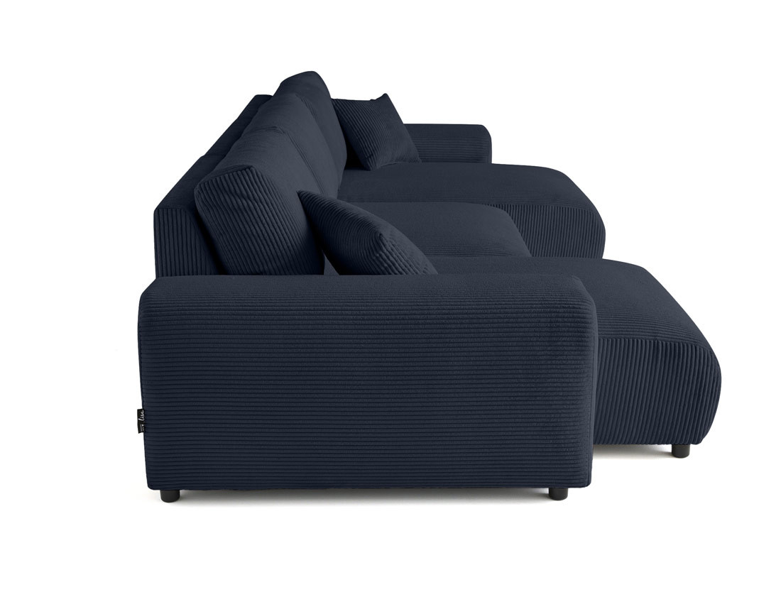 Canapé panoramique en U 7 places en velours côtelé Garance